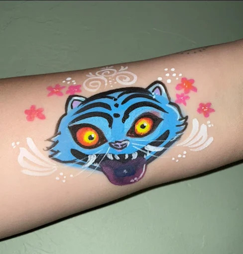 Colorful animated character arm painting