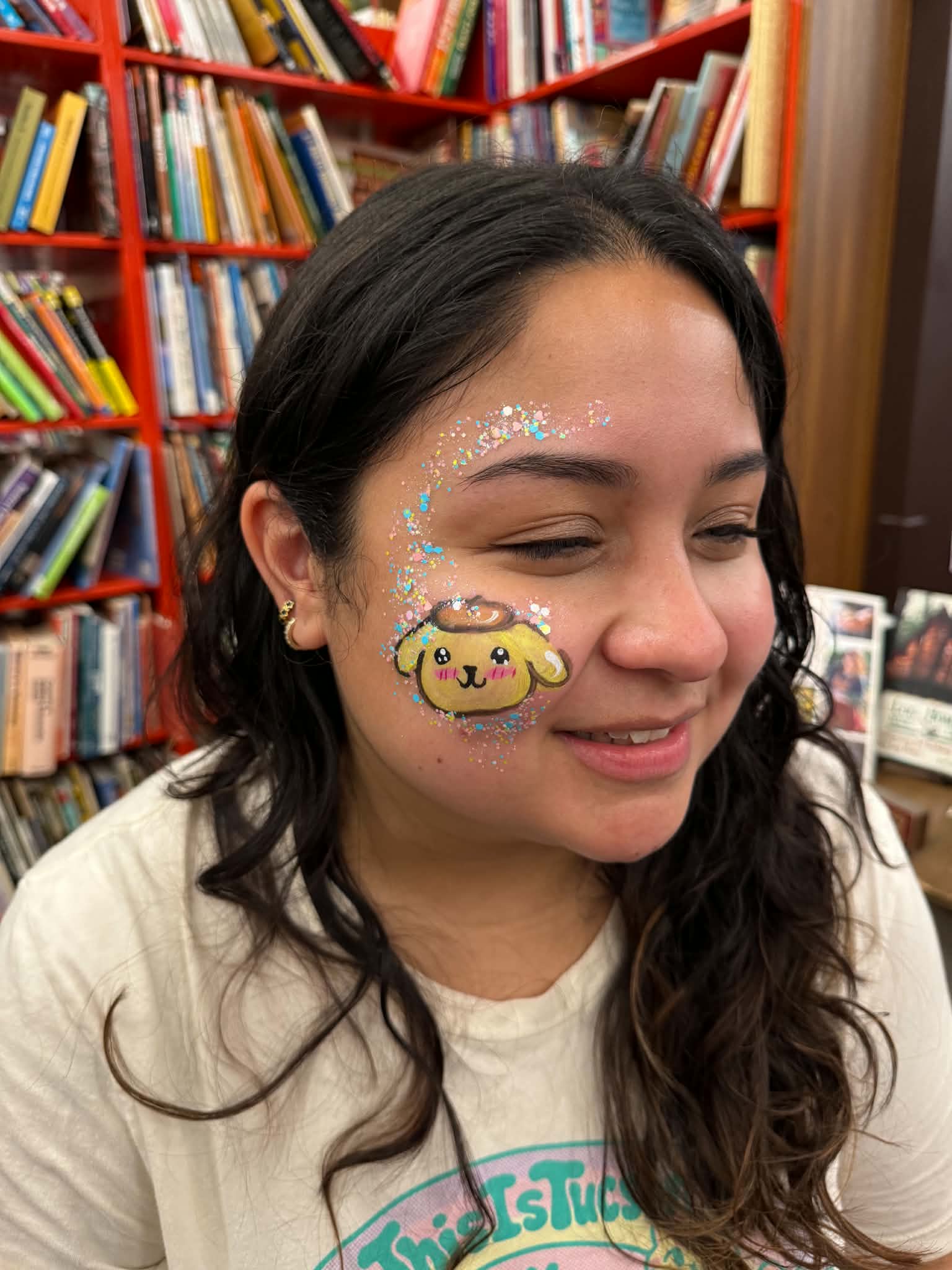 Playful puppy face painting